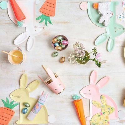 China Modern Paper Bunny Shape Easter Rabbit Birthday Party Placements for sale