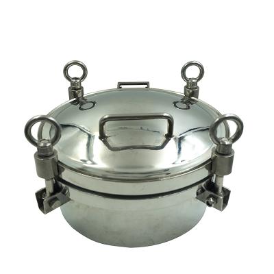 China 20 Inch Overall High Pressure Sanitary Stainless Steel Welded Butt Round Manlid for sale