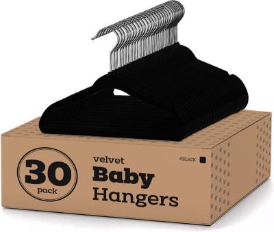 China Wholesale Premium Baby Lounge Kids Velvet Hangers Slip (14 Inches - 30 Packs) Non Slip, Ultra Thin Space Saving Hangers - 360 Swivel for sale