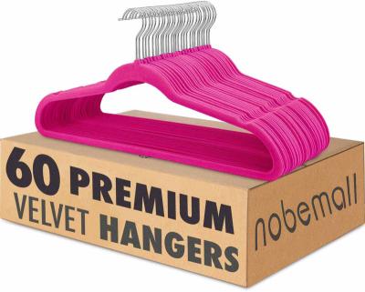 China Nobemall 60 Pack White Velvet Hangers , Non Slip Felt Hangers Space Saving Hanger for sale