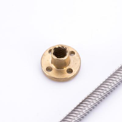 China Hotels Length 1000mm Trapezoidal T8 Lead Screw With Brass Nut For 3D Printer for sale