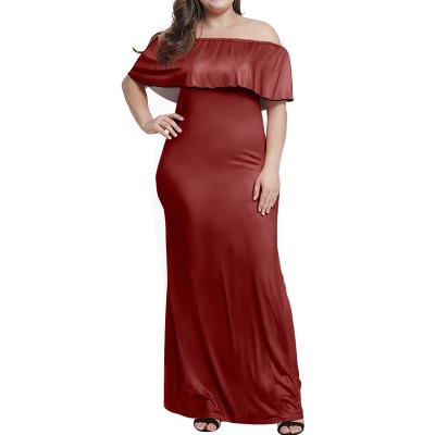 China New Label Plus Size Anti-Static Fashionable Dress/Unique Custom Ladies Print Maxi Dress Casual Oversized Dress Elegant For Fat Women for sale