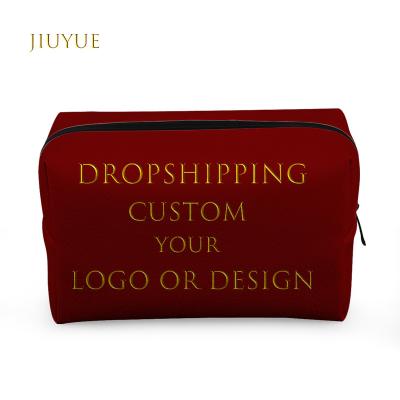 China Fashion Wholesale Custom Cosmetic Bag For Women Dropshipping Ladies Fashion Large Capacity Csmetic Bags And Cases PU Leather Cosmetic Bag for sale