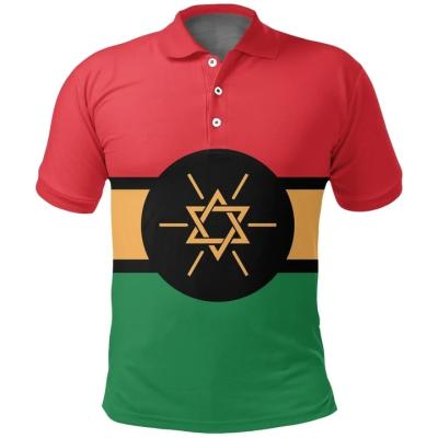 China QUICK DRY Ethiopia Flag Customized Sublimation Polo Shirt Latest Custom Plus Size Polo Shirts For Men Bulk Black Printed T-Shirts for sale