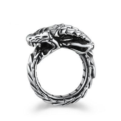 China Wholesale Retro FASHIONABLE Jewelry Making Dragon Ring Gothic Stainless Steel Style Demon Ring for sale