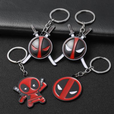 China Fashionable cute deadpool zinc alloy metal handsome key chain baby shower keychain gift for sale