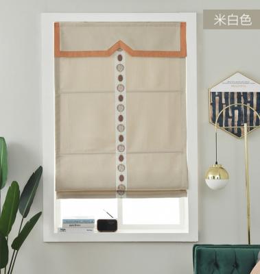 China Anti-dust modern smart remote motorized blue grey beige linen curtain Roman blind customized blackout for sale