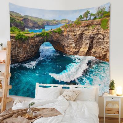 China Large Simple Wall Mounted Tapestry Suppliers Bedroom Dorm Decor 3D Nature Landscape Tapestries Print for sale