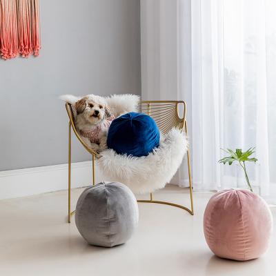 China Portable Hot Selling Super Soft Velvet Pom Pom Baby Toys Cushions Triangle ins Ball Single Chair Plaid For Home Decor Sofa for sale