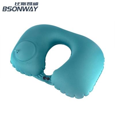 China Compact Inflatable Air Pillow Hand-Press Inflatable Neck Pillow For Airplane Car Traveling Office Nap Amazon Neck Hot Packs physica for sale