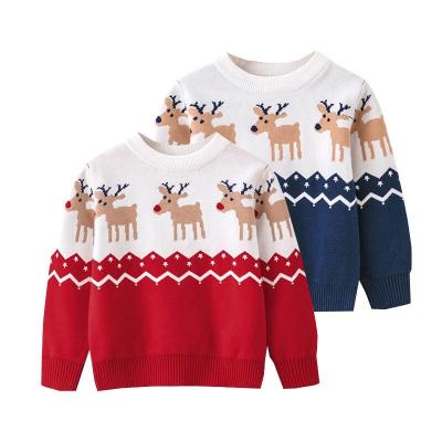 China Wholesale Custom Made Children's Christmas Elk Snowflake Sweater Anti-Shrink Winter For Kids Baby Christmas Clothes for sale