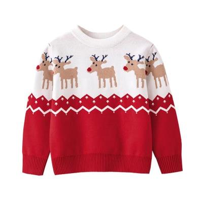 China New Design Autumn Winter Children Cartoon Sweater Anti-Shrink Round Neck Kids Custom Knit Christmas Sweater For Little Girls Knit for sale