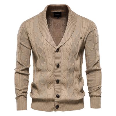 China Anti-Wrinkle Factory Mens V-Neckline Cardigan Loose Knitwear Knit Woolen Mens Cardigan Sweater Custom Made for sale