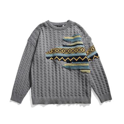 China new design Anti-wrinkle OEM and ODM men's sweater jacquard knit sweaters knitwear winter crewneck knitted designer sweater for men for sale