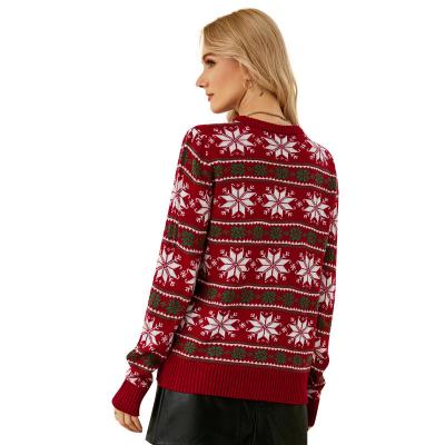 China Factory Wholesale Custom Anti-wrinkle Women's Snowflake Long Sleeve Ugly Sweater Christmas Sweater for sale