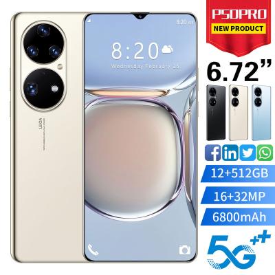 China Dual SIM Card New Arrival P50 PRO 6.7 Inch 12GB+512GB 16MP+32MP Gaming Smart Phones Unlocked Android Mobile Phone for sale