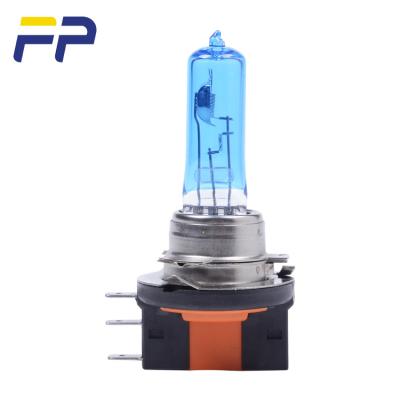 China Auto quartz base+UV halogen bulb super white drl H15 plastic glass high beam for sale