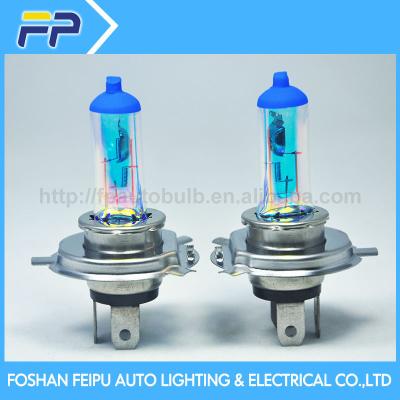 China Automobile Halogen Bulbs Lamp Auto Rainbow H4 H4 Blue Rainbow Blue for sale