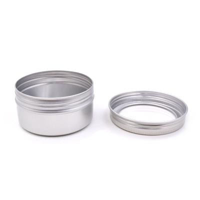 China 80ml/2.67oz Cosmetic Candle Container Tin Can With Aluminum PVC Silver Window Lid for sale