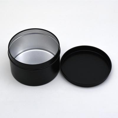 China 8-Ounce Matte Black Candle Tins Metal Cosmetic Candle Canisters For DIY Making Candle Containers Traveling Aluminum Canisters With Lids for sale