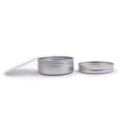 China Cosmetic In Stock 2oz Silver Customized Aluminum Screw Jar Gift Box Tin Packaging For Sale for sale