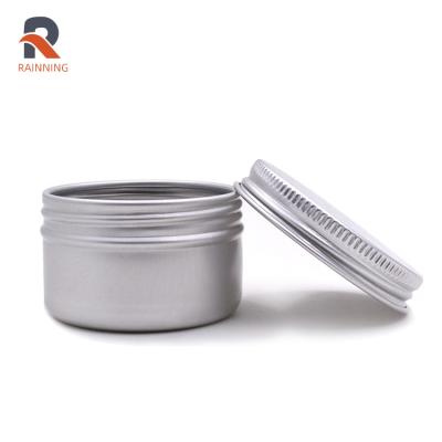 China 50g Canned Food Metal Screw Cap Containers Aluminum Candle Tin Can With Screw Lids for sale