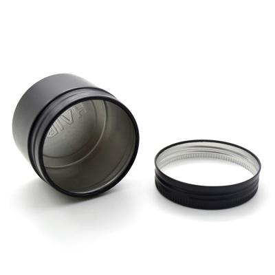 China Factory Price 50ml/1.67oz Cosmetic Aluminum Black Candle Tin Candle Container for sale