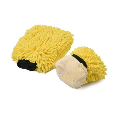 China Car Wash Cleaner Double Sided Microfiber Chenille Car Wash Glove Multifunctional Car Wshing Glove Brush Cleaning Tools for sale