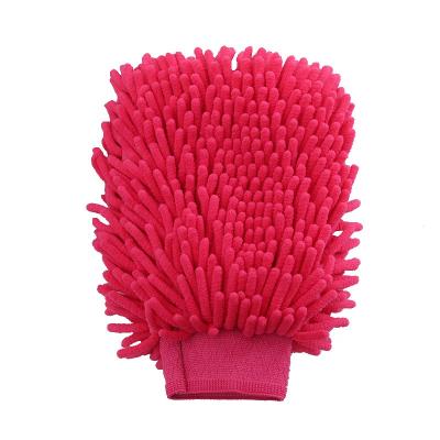 China Ultrafine Wash Glove Chenille Microfiber Car Wash Glove Mesh Backing No Scratch Car Fiber Cleaning Soft Cleaning for sale