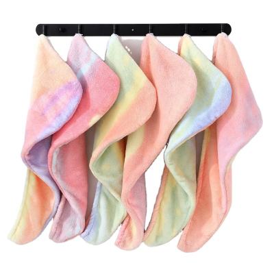 China Super Absorbent QUICK DRY And Quick Drying Coral Fleece Hair Cap Turban Ladies Hair Shower Cap Towel for sale