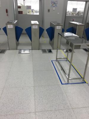 China High Speed ESD Turnstile Stainless Steel , Supermarket Waist Height Turnstile for sale