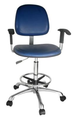 China PE Castor 560mm Adjustable ESD PU Chair With Armrest for sale