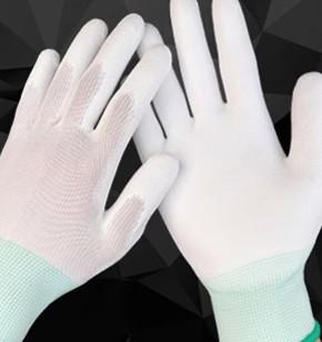 China PU Coated Palm Nylon Gloves Wear-resistant, Labor protection, Anti-slip,  Anti-static for sale