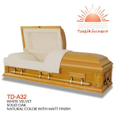 China American Style TD--A32 Customized Selected High Quality Wooden Half Couch Caskets for sale