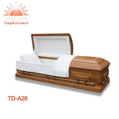 China American Style TD--Half Couch Equipment A06 Factory Price Solid Wood Funeral High Quality Wooden Casket for sale