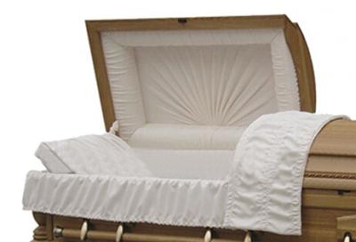 China American Style TD--Funeral Equipment A08 Wooden Half Couch Coffin With Interior for sale