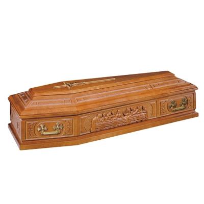 China European style TD--E28 customized casket in European solid paulownia wood with handles for funeral use for sale