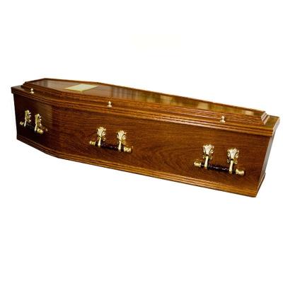 China European style TD - E15Customized solid paulownia european wooden casket with handles for funeral use for sale