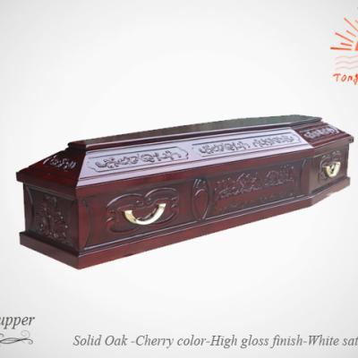 China European Style TD--Wholesale Solid E38 Oak Wood Casket For Funeral Use for sale