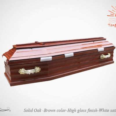 China European Style TD--Funeral Casket E36 Solid Oak Wood Casket On Ash High Quality Hot Sale for sale