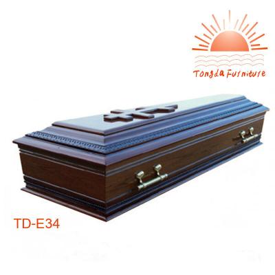 China European Style TD--E34 Funeral Casket Solid Oak Wooden Casket On Ash High Quality Hot Sale for sale