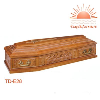 China European Style TD--Wholesale Solid E28 Oak Wood Casket For Funeral Use for sale