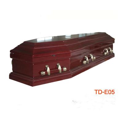 China TD-E05 European style solid paulownia casket casket with santin for sale