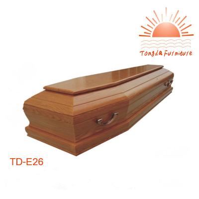 China European style TD--E26 China manufacturer solid paulownia wood coffin for sale for sale