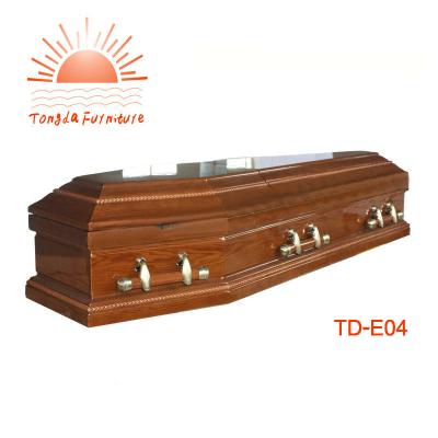 China European Style TD--E04 Factory Outlet Solid Cherry Wood Casket With Handles for sale