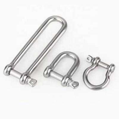 China Screw Pin Bow Shackle Wholesale Stainless Steel Snap Shackle Anchor Lifting Screw Pin Bow Shackle For Rigging for sale