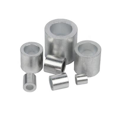 China Stainless Steel Wire Rope Fittings In stock Aluminum Fishing Crimp Sleeves Round Wire Leaders Crimping Sleeves for Cable for sale