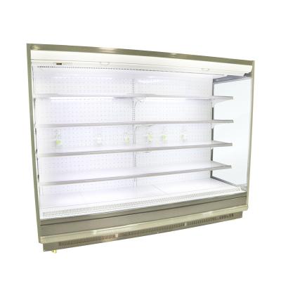 China Hot Selling Single-temperature Sizes Can Be Customized White Spherical Vegetable Supermarket Open Refrigerator for sale