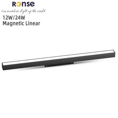 China RONSE Modern Manufacturer Zigbee Magnetic Linear Led Lights System 12w 24w Magnetic Mount Led Tube Light Magnetic Linear for sale