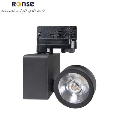 China New design RONSE 20w 30w 40w cheap price luxury black led track light fixture Ra97 black led track light housing recessed led track lighting for sale